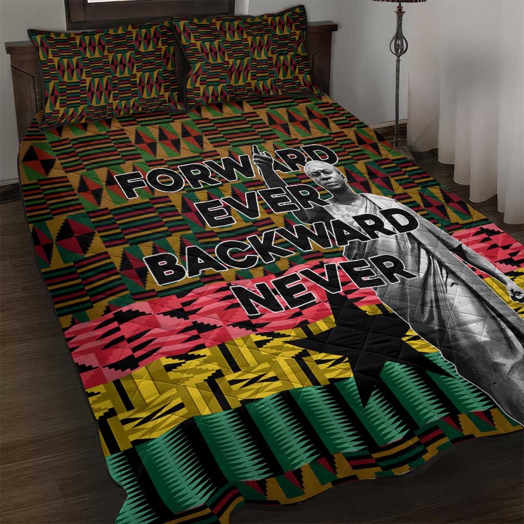 Kwame Nkrumah Quilt Bed Set with Coat of Arms – Grunge Style Design