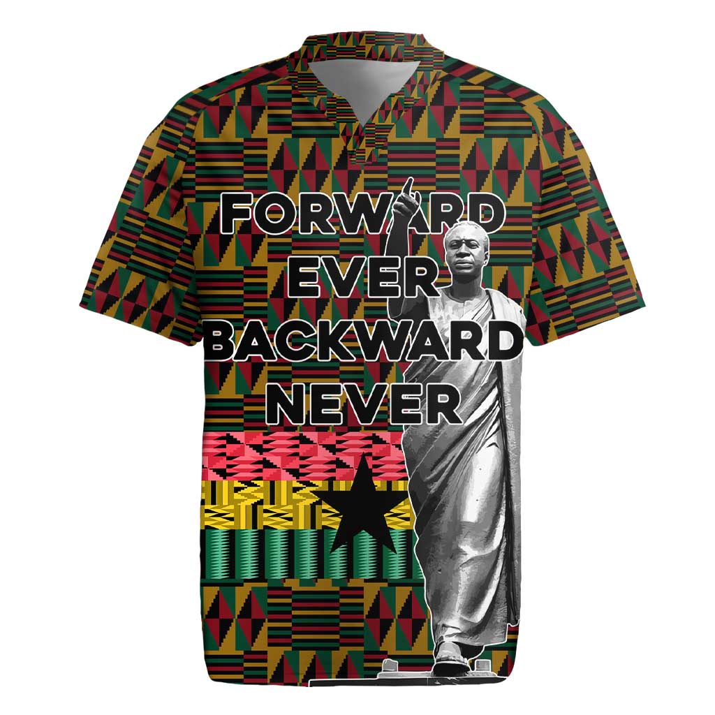Kwame Nkrumah Rugby Jersey with Coat of Arms – Grunge Style Design