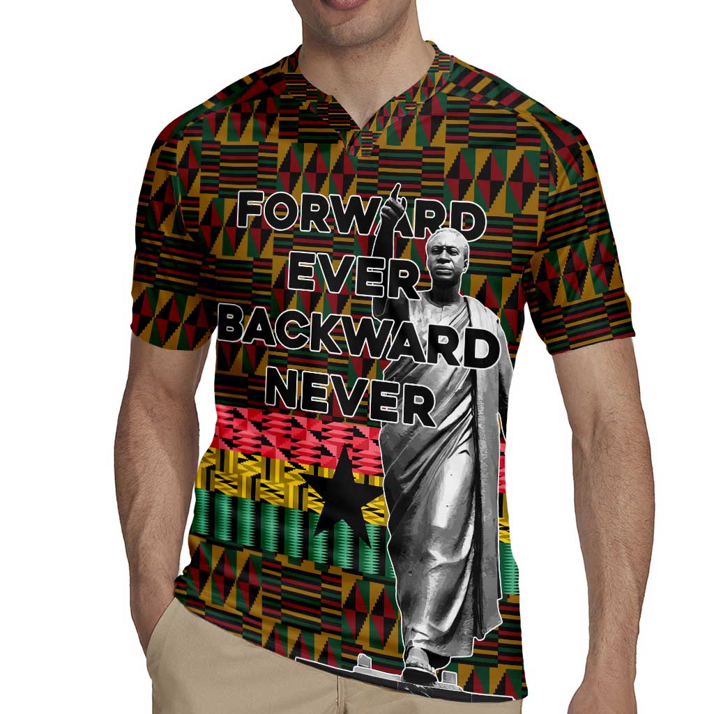Kwame Nkrumah Rugby Jersey with Coat of Arms – Grunge Style Design