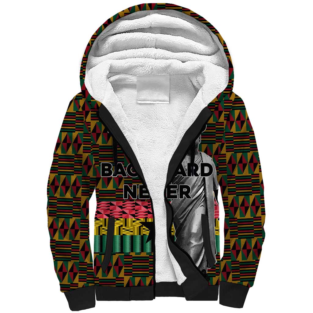 Kwame Nkrumah Sherpa Hoodie with Coat of Arms – Grunge Style Design
