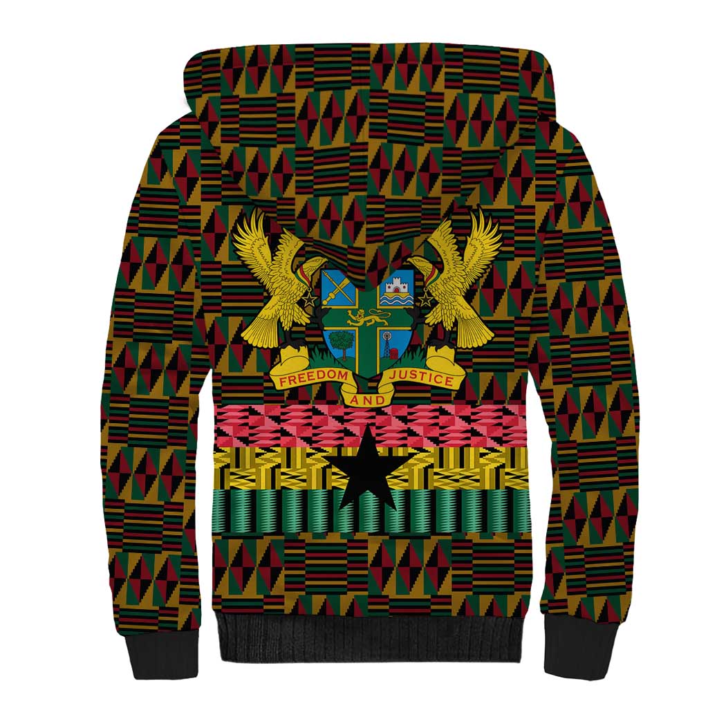 Kwame Nkrumah Sherpa Hoodie with Coat of Arms – Grunge Style Design