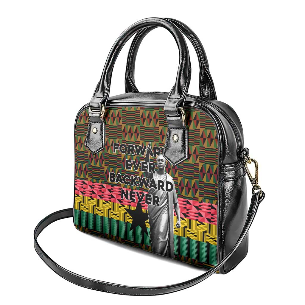 Kwame Nkrumah Shoulder Handbag with Coat of Arms – Grunge Style Design