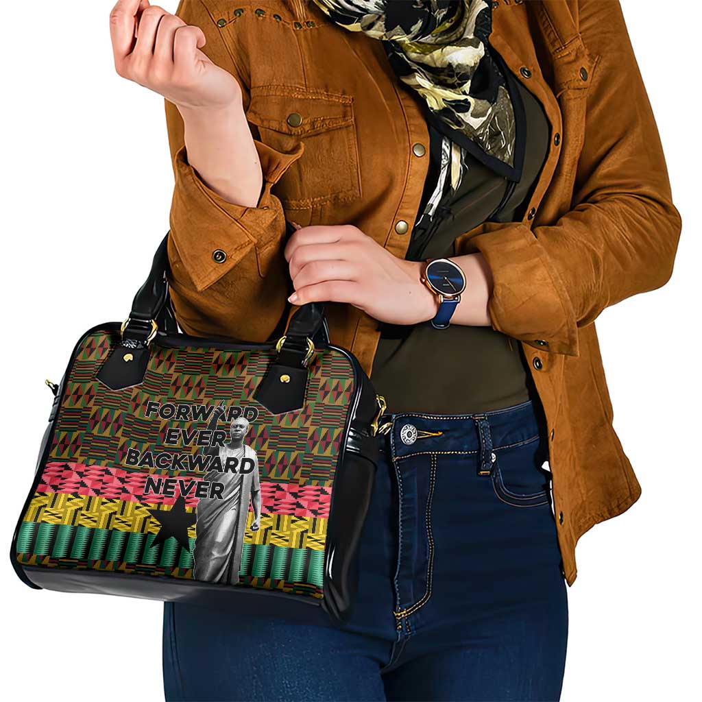 Kwame Nkrumah Shoulder Handbag with Coat of Arms – Grunge Style Design