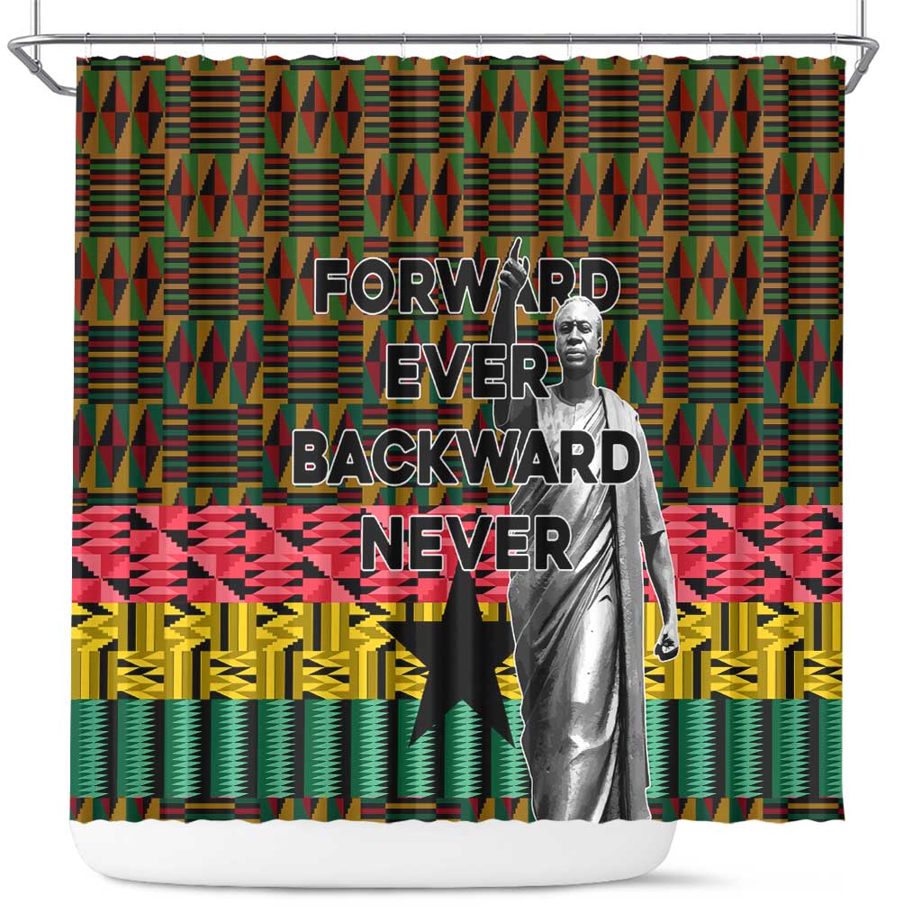 Kwame Nkrumah Shower Curtain with Coat of Arms – Grunge Style Design