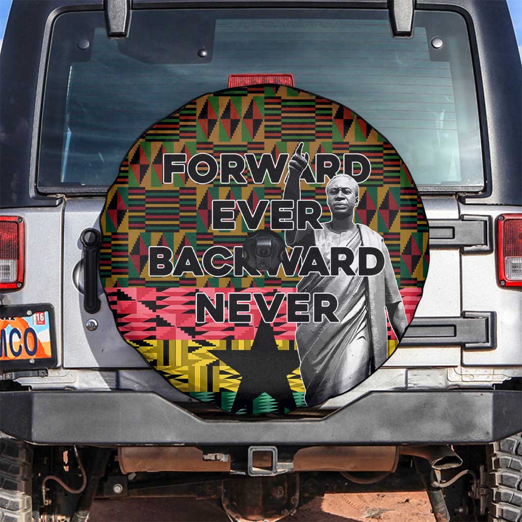 Kwame Nkrumah Spare Tire Cover with Coat of Arms – Grunge Style Design