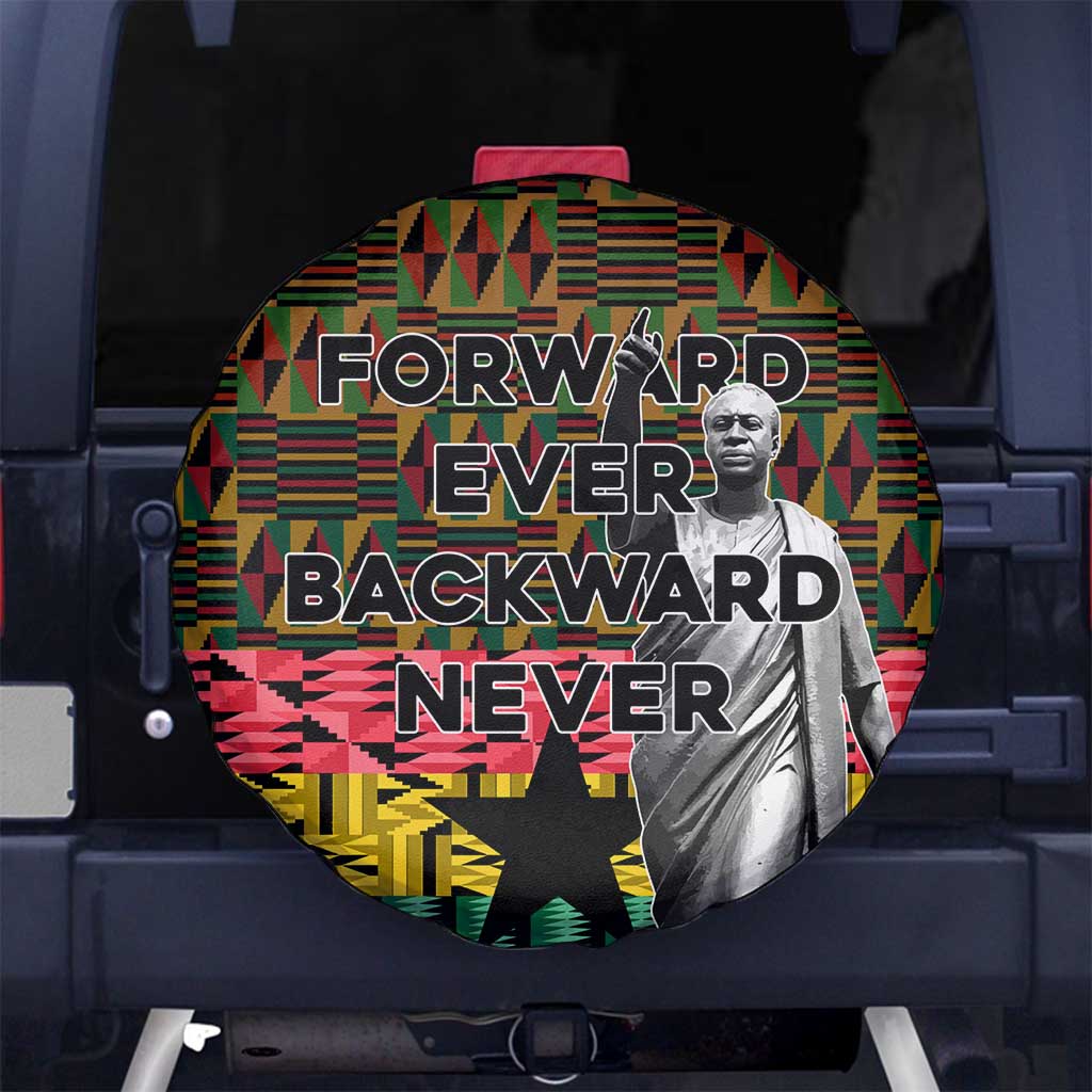 Kwame Nkrumah Spare Tire Cover with Coat of Arms – Grunge Style Design