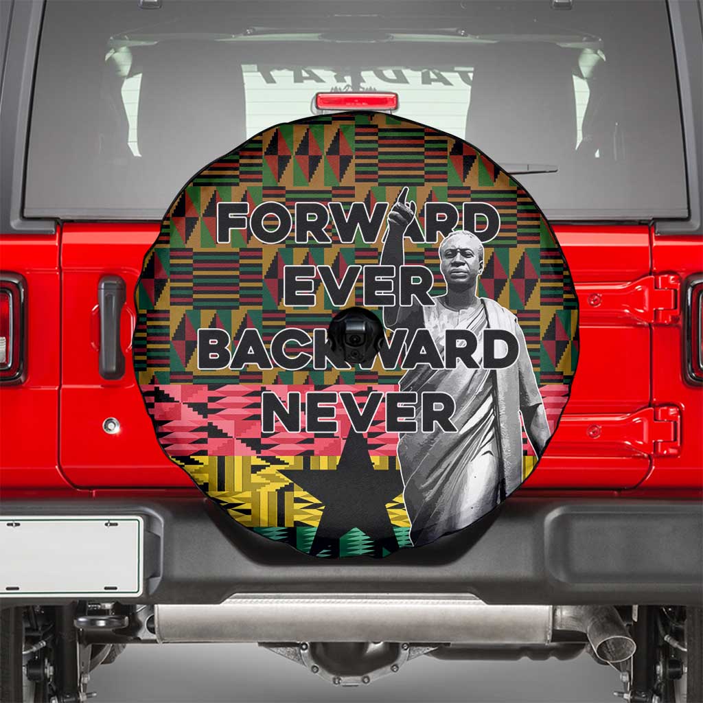 Kwame Nkrumah Spare Tire Cover with Coat of Arms – Grunge Style Design