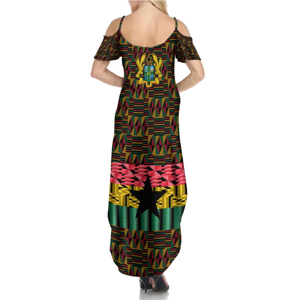 Kwame Nkrumah Summer Maxi Dress with Coat of Arms – Grunge Style Design