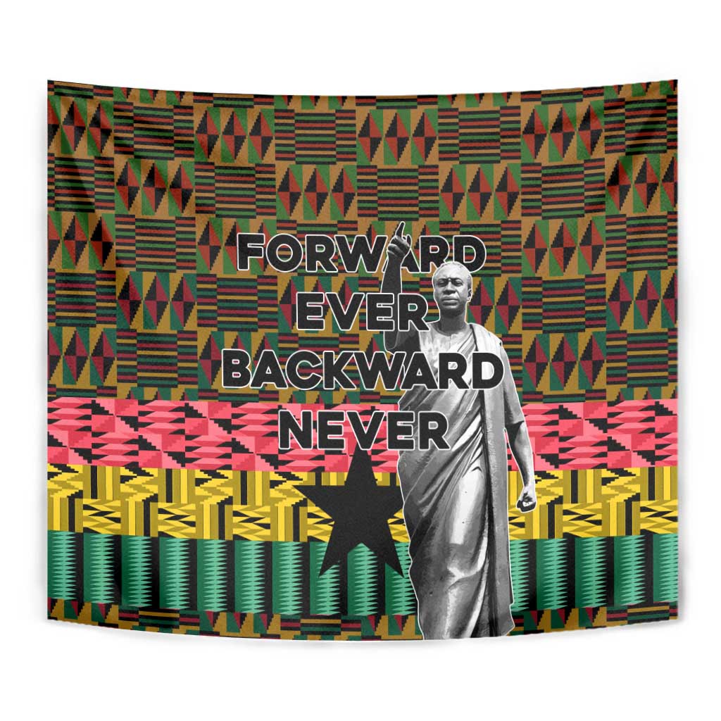 Kwame Nkrumah Tapestry with Coat of Arms – Grunge Style Design