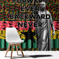 Kwame Nkrumah Window Curtain with Coat of Arms – Grunge Style Design