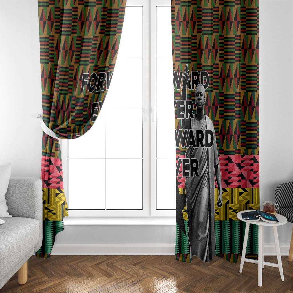 Kwame Nkrumah Window Curtain with Coat of Arms – Grunge Style Design