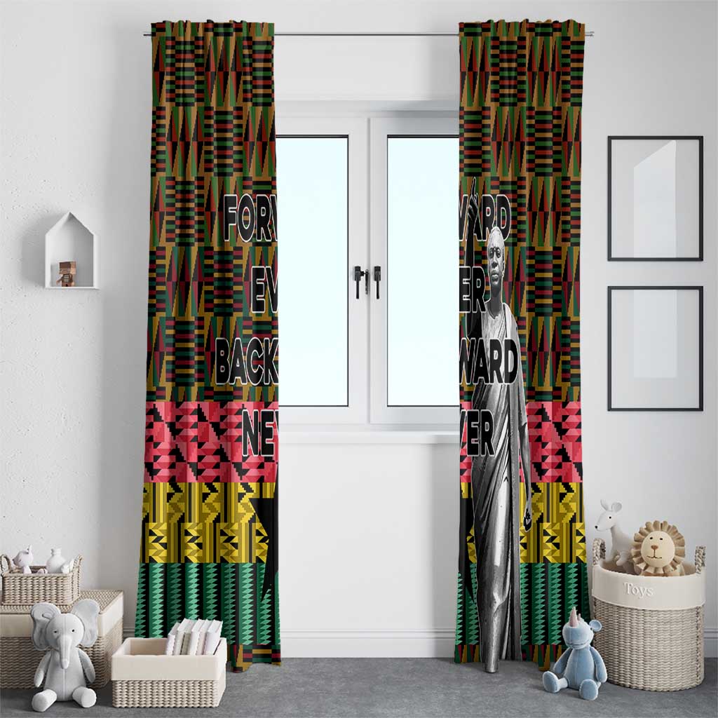 Kwame Nkrumah Window Curtain with Coat of Arms – Grunge Style Design