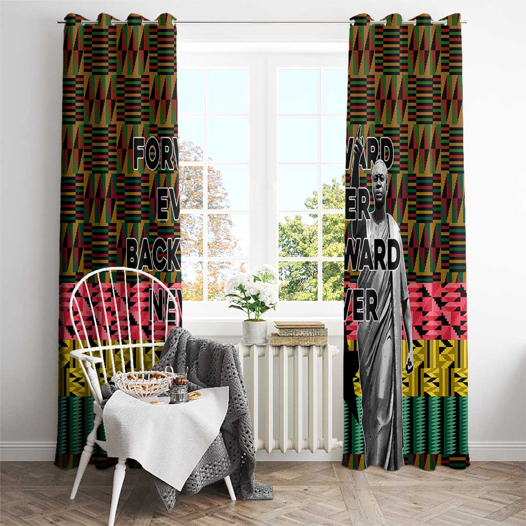 Kwame Nkrumah Window Curtain with Coat of Arms – Grunge Style Design