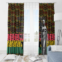 Kwame Nkrumah Window Curtain with Coat of Arms – Grunge Style Design