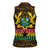 Kwame Nkrumah Women Sleeveless Polo Shirt with Coat of Arms – Grunge Style Design