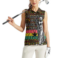 Kwame Nkrumah Women Sleeveless Polo Shirt with Coat of Arms – Grunge Style Design