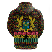 Kwame Nkrumah Zip Hoodie with Coat of Arms – Grunge Style Design