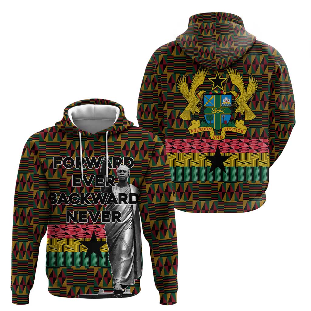Kwame Nkrumah Zip Hoodie with Coat of Arms – Grunge Style Design