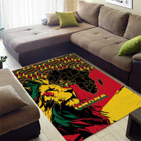 Ghana Lion Area Rug - Map & Coat of Arms Grunge Style Design