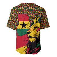 Ghana Lion Baseball Jersey - Map & Coat of Arms Grunge Style Design