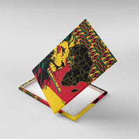 Ghana Lion Canvas Wall Art - Map & Coat of Arms Grunge Style Design