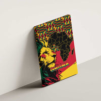Ghana Lion Canvas Wall Art - Map & Coat of Arms Grunge Style Design