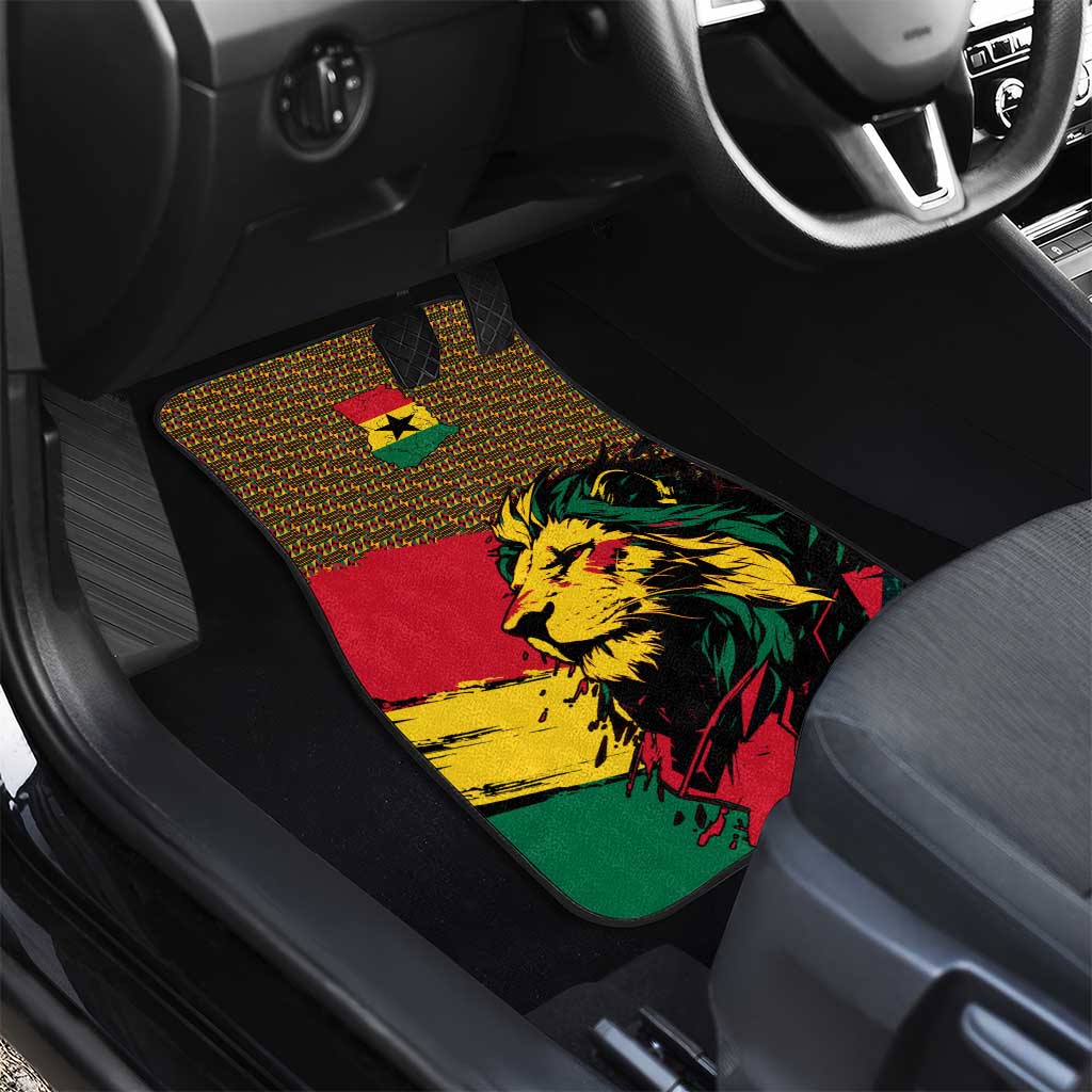 Ghana Lion Car Mats - Map & Coat of Arms Grunge Style Design
