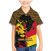 Ghana Lion Family Matching Mermaid Dress and Hawaiian Shirt - Map & Coat of Arms Grunge Style Design