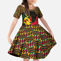 Ghana Lion Family Matching Off Shoulder Maxi Dress and Hawaiian Shirt - Map & Coat of Arms Grunge Style Design