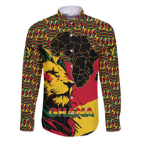 Ghana Lion Family Matching Off Shoulder Short Dress and Hawaiian Shirt - Map & Coat of Arms Grunge Style Design
