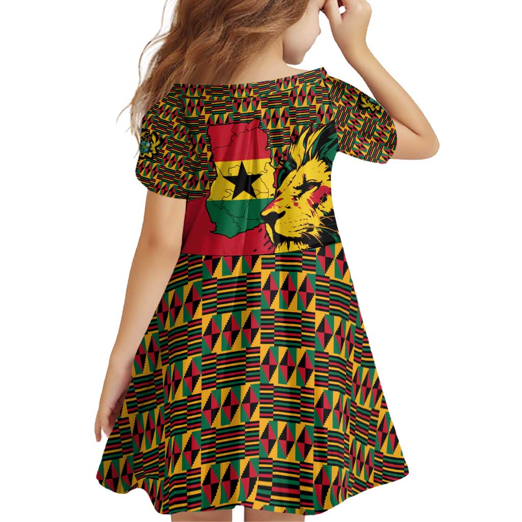 Ghana Lion Family Matching Puletasi and Hawaiian Shirt - Map & Coat of Arms Grunge Style Design