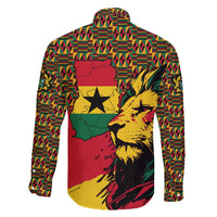 Ghana Lion Family Matching Short Sleeve Bodycon Dress and Hawaiian Shirt - Map & Coat of Arms Grunge Style Design