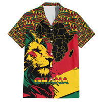 Ghana Lion Family Matching Tank Maxi Dress and Hawaiian Shirt - Map & Coat of Arms Grunge Style Design