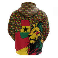 Ghana Lion Hoodie - Map & Coat of Arms Grunge Style Design