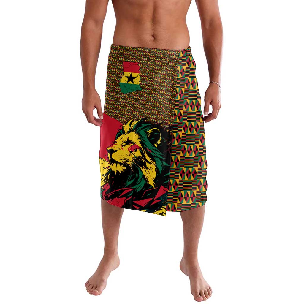 Ghana Lion Lavalava - Map & Coat of Arms Grunge Style Design
