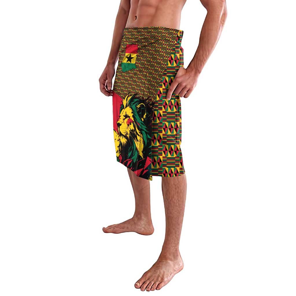 Ghana Lion Lavalava - Map & Coat of Arms Grunge Style Design