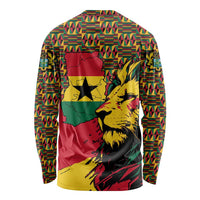Ghana Lion Long Sleeve Shirt - Map & Coat of Arms Grunge Style Design