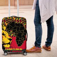 Ghana Lion Luggage Cover - Map & Coat of Arms Grunge Style Design