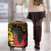 Ghana Lion Luggage Cover - Map & Coat of Arms Grunge Style Design