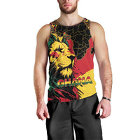 Ghana Lion Men Tank Top - Map & Coat of Arms Grunge Style Design