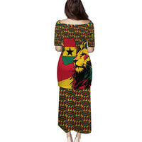 Ghana Lion Puletasi - Map & Coat of Arms Grunge Style Design