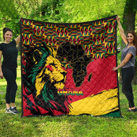 Ghana Lion Quilt - Map & Coat of Arms Grunge Style Design