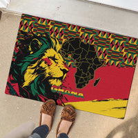 Ghana Lion Rubber Doormat - Map & Coat of Arms Grunge Style Design