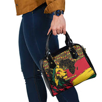 Ghana Lion Shoulder Handbag - Map & Coat of Arms Grunge Style Design