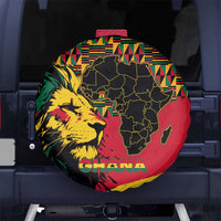 Ghana Lion Spare Tire Cover - Map & Coat of Arms Grunge Style Design