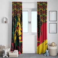 Ghana Lion Window Curtain - Map & Coat of Arms Grunge Style Design