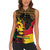 Ghana Lion Women Sleeveless Polo Shirt - Map & Coat of Arms Grunge Style Design