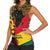 Ghana Lion Women Sleeveless Polo Shirt - Map & Coat of Arms Grunge Style Design