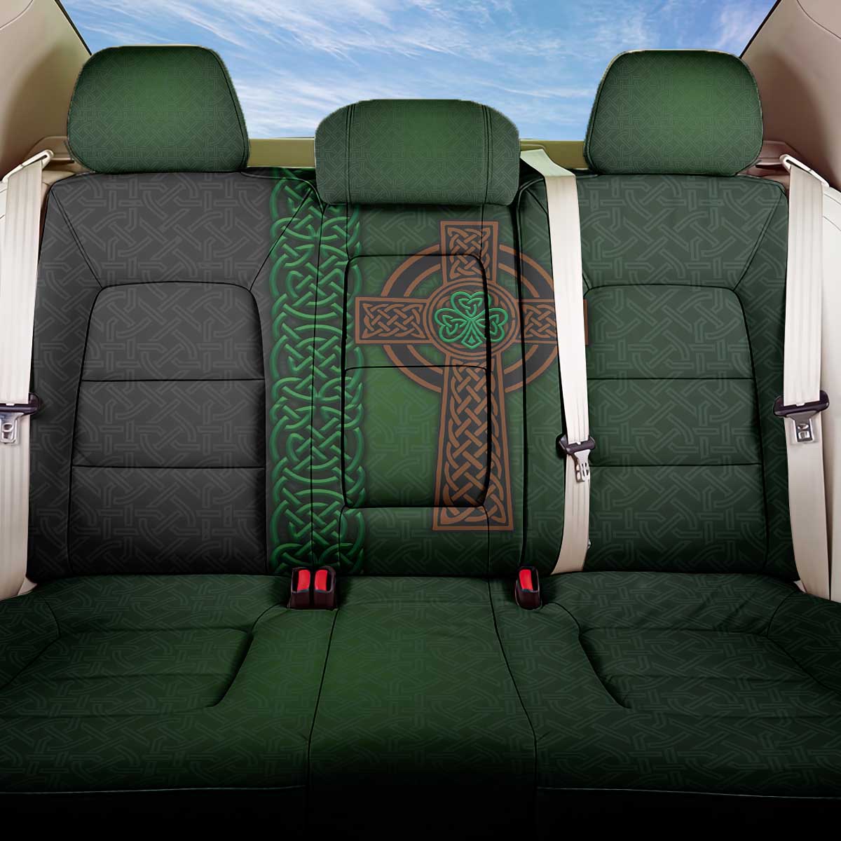 Ireland Celtic Knot and Clover Design Back Car Seat Cover