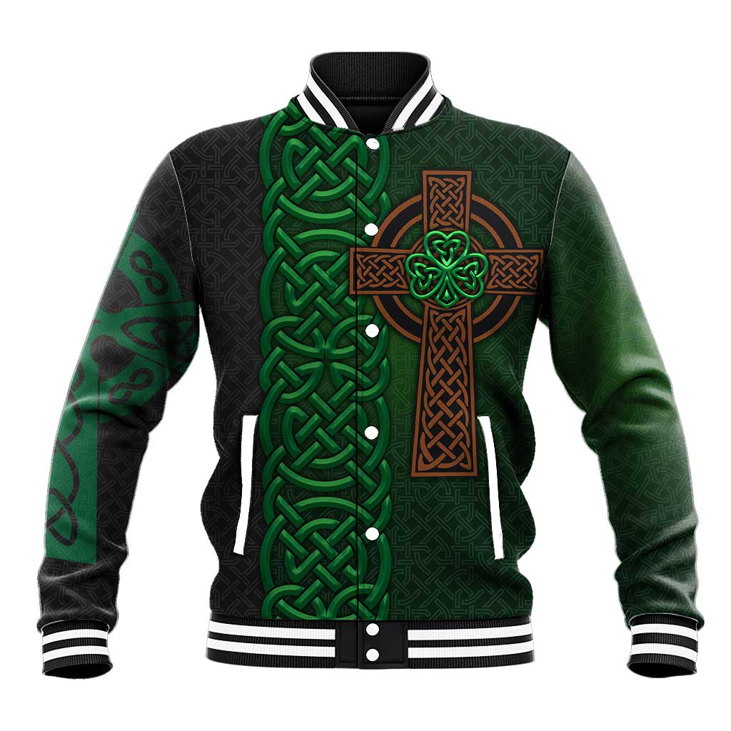 Ireland Celtic Knot and Clover Design Baseball Jacket